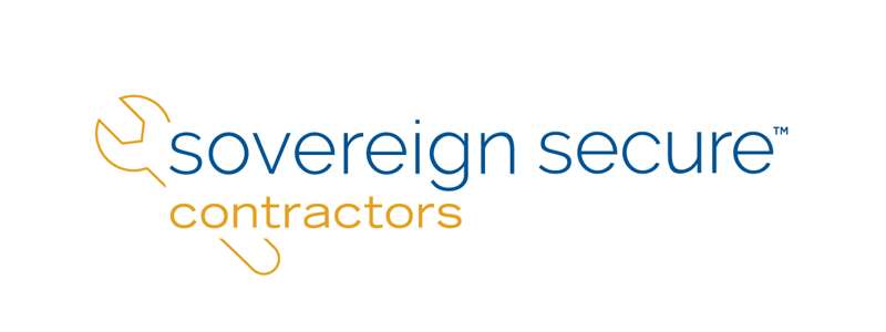 Sovereign Secure contractors logo with an illustration of a wrench
